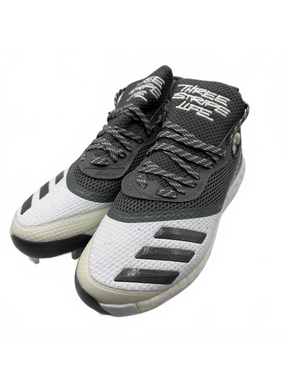 Adidas Icon V Boost Metal Baseball Cleats Gray White Size 7.5 G28240